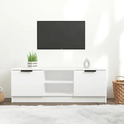 The Living Store TV omarica bela 102x35x36,5 cm inženirski les - TV Omarica