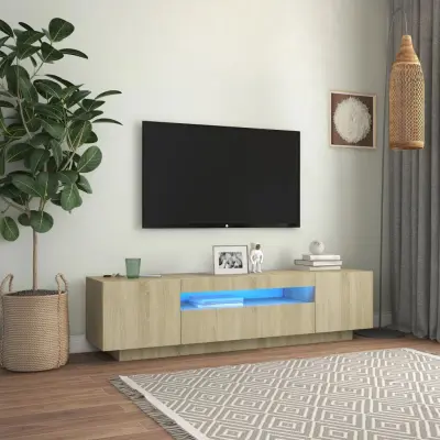 The Living Store TV omarica z LED lučkami sonoma hrast 160x35x40 cm - TV Omarica