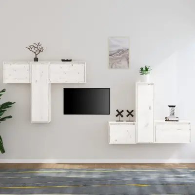 The Living Store TV omarica 6 kosov bela trdna borovina - TV Omarica