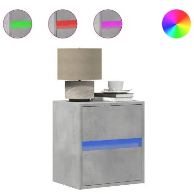 vidaXL Stenske TV omarice z LED 2 kosa betonsko siva 41x31x45 cm