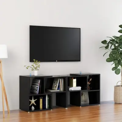 The Living Store TV omarica visok sijaj črna 104x30x52 cm iverna plošča - TV Omarica