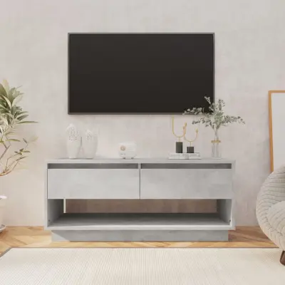 The Living Store TV omarica betonsko siva 102x41x44 cm iverna plošča - TV Omarica