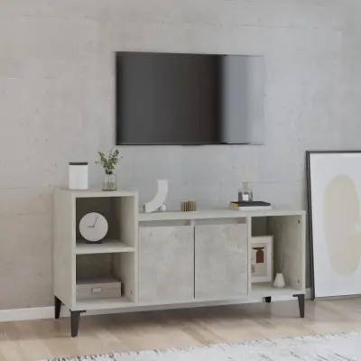 The Living Store TV omarica betonsko siva 100x35x55 cm inženirski les - TV Omarica