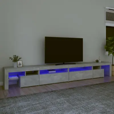 The Living Store TV omarica z LED lučkami betonsko siva 290x36,5x40 cm - TV Omarica