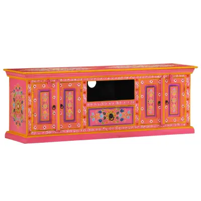 The Living Store TV omarica roza 110x30x40 cm trden mangov les - TV Omarica