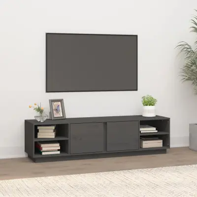 The Living Store TV omarica siva 156x40x40 cm trdna borovina - TV Omarica