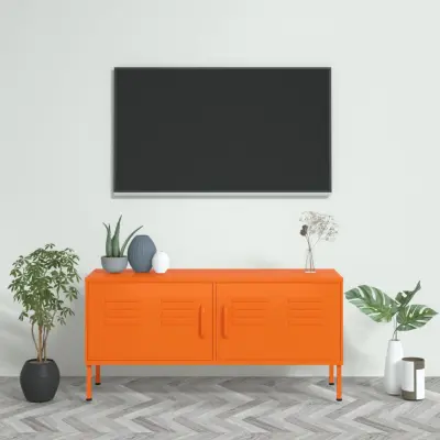 The Living Store TV omarica oranžna 105x35x50 cm jeklo - TV Omarica