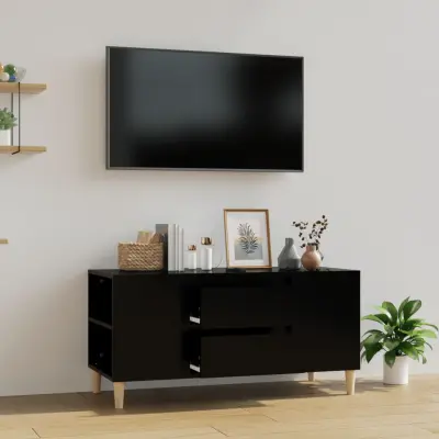 The Living Store TV omarica črna 102x44,5x50 cm inženirski les - TV Omarica