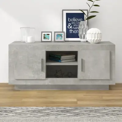 The Living Store TV omarica betonsko siva 102x35x45 cm inženirski les - TV Omarica