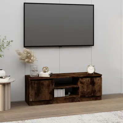 The Living Store TV omarica z vrati dimljen hrast 102x30x36 cm - TV Omarica Z Vrati