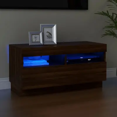 The Living Store TV omarica z LED lučkami rjavi hrast 80x35x40 cm - TV Omarica