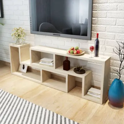The Living Store TV omarica dvojna L-oblike hrast - Tv Stojalo
