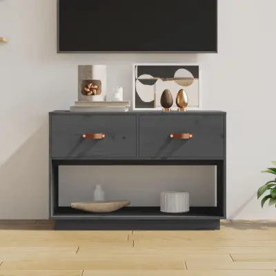 The Living Store TV omarica siva 90x40x60 cm trdna borovina - TV Omarica