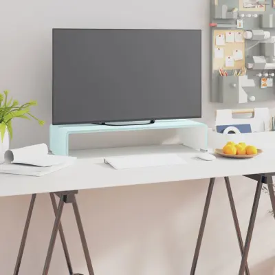 The Living Store Stojalo za TV / ekran stekleno zeleno 60x25x11 cm - TV Stojalo