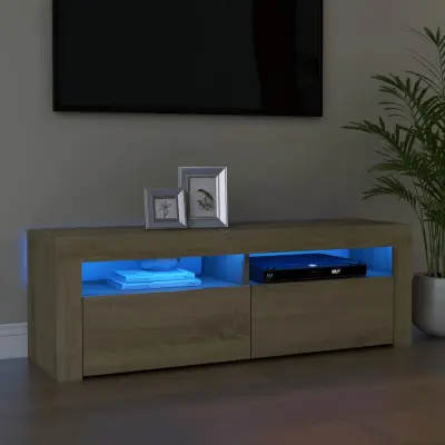 The Living Store TV omarica z LED lučkami sonoma hrast 120x35x40 cm - TV Omarica