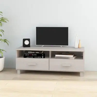 The Living Store TV omarica HAMAR bela 106x40x40 cm trdna borovina - TV Omarica