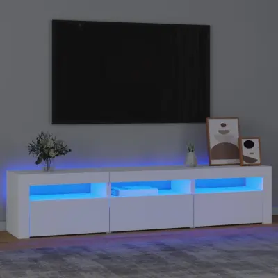 The Living Store TV omarica z LED lučkami bela 180x35x40 cm - TV Omarica