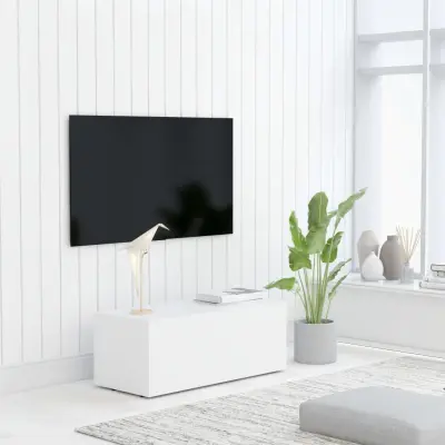 The Living Store TV omarica bela 80x34x30 cm iverna plošča - TV Omarica