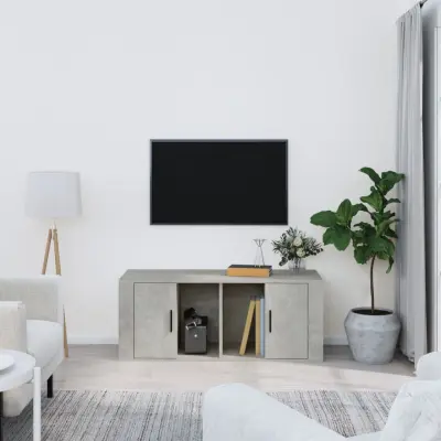 The Living Store TV omarica betonsko siva 100x35x40 cm inženirski les - TV Omarica
