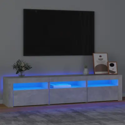 The Living Store TV omarica z LED lučkami betonsko siva 180x35x40 cm - TV Omarica