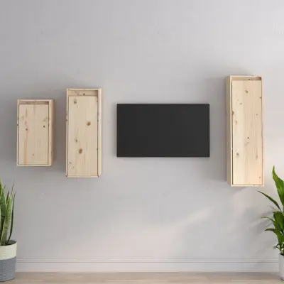 The Living Store TV omarica 3 kosi trdna borovina - TV Omarica