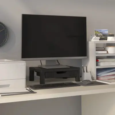 The Living Store Stojalo za monitor črno 43x30,5x13 cm - Stojalo Za Monitor