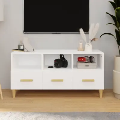 The Living Store TV omarica bela 102x36x50 cm konstruiran les - TV Omarica
