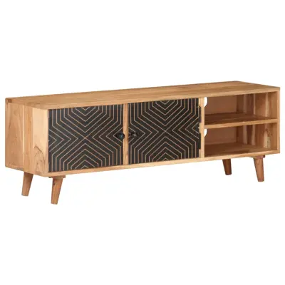 The Living Store TV omarica 115x30x39 cm trden akacijev les - TV Omarica