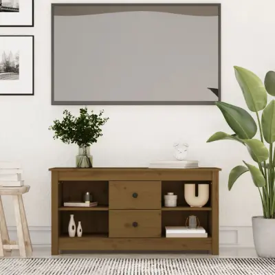 The Living Store TV omarica medeno rjava 103x36,5x52 cm trdna borovina - TV Omarica