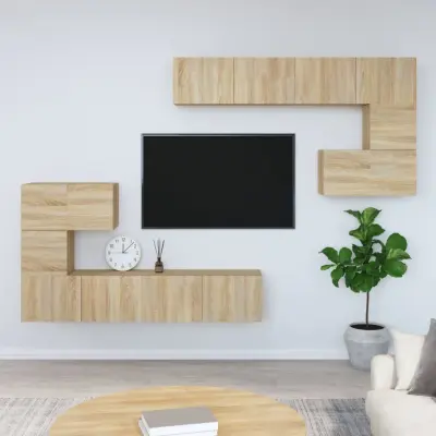The Living Store Stenska TV omarica sonoma hrast inženirski les - Stenska TV Omarica