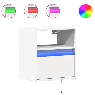 vidaXL Stenska TV omarica z LED lučkami bela 41x31x45 cm