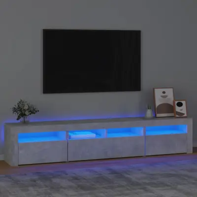 The Living Store TV omarica z LED lučkami betonsko siva 210x35x40 cm - TV Omarica