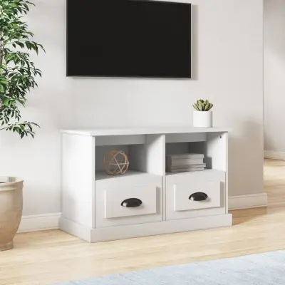 The Living Store TV omarica bela 80x35x50 cm inženirski les - TV Omarica