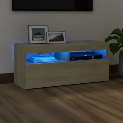 The Living Store TV omarica z LED lučkami sonoma hrast 90x35x40 cm - TV Omarica