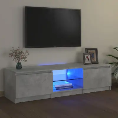 The Living Store TV omarica z LED lučkami betonsko siva 140x40x35,5 cm - TV Omarica