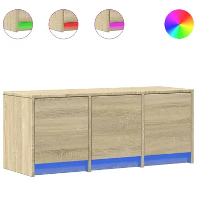 vidaXL TV omarica z LED sonoma hrast 97x34x40 cm inženirski les
