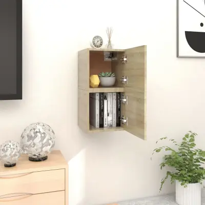 The Living Store Stenske TV omarice 2 kosa sonoma hrast 30,5x30x30 cm - TV Omarica