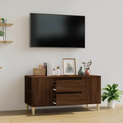 The Living Store TV omarica rjavi hrast 102x44,5x50 cm inženirski les - TV Omarica