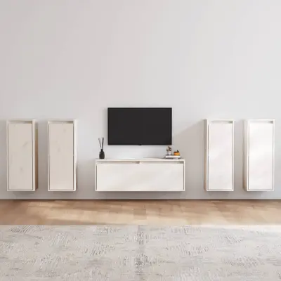The Living Store TV omarica 5 kosov bela trdna borovina - TV Omarica