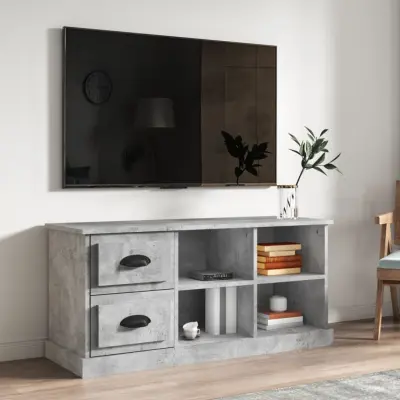 The Living Store TV omarica betonsko siva 102x35,5x47,5 cm inženirski les - TV Omarica