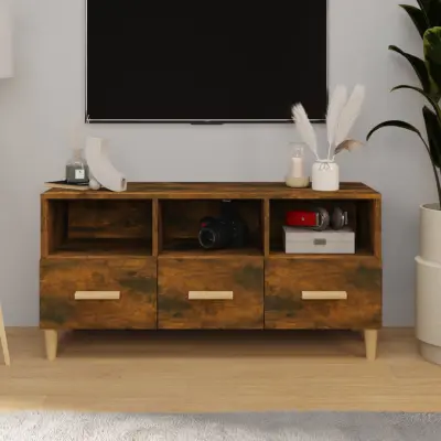 The Living Store TV omarica dimljeni hrast 102x36x50 cm konstruiran les - TV Omarica