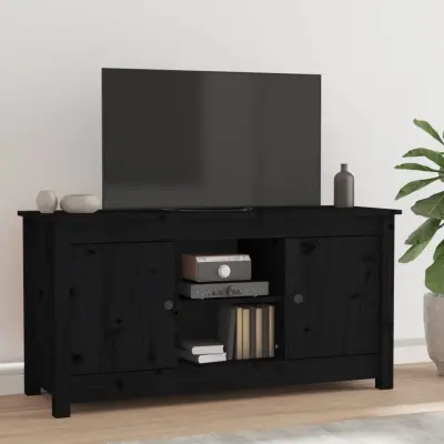 The Living Store TV omarica črna 103x36,5x52 cm trdna borovina - TV Omarica