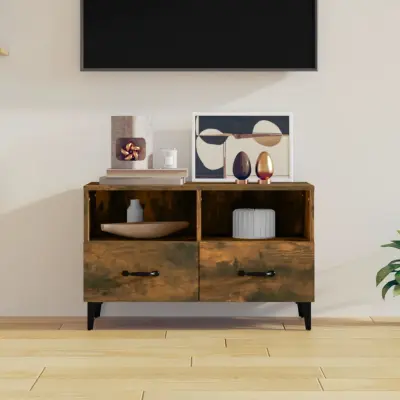 The Living Store TV omarica dimljeni hrast 80x36x50 cm inženirski les - TV Omarica