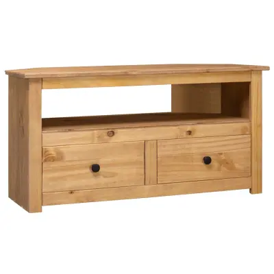 The Living Store Kotna TV omarica 93x49x49 cm trdna borovina Panama Range - Kotna TV Omarica