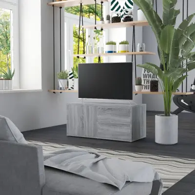 The Living Store TV omarica siva sonoma 80x34x36 cm inženirski les - TV Omarica