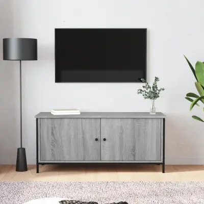 The Living Store TV omarica z vrati siva sonoma 102x35x45 cm inženirski les - TV Omarica