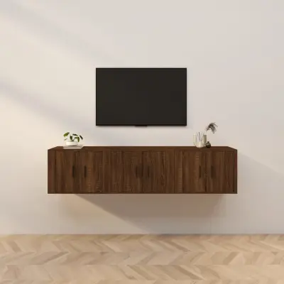 The Living Store Stenska TV omarica 3 kosi rjavi hrast 57x34,5x40 cm - Stenska TV Omarica