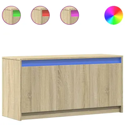 vidaXL TV omarica z LED sonoma hrast 100x34x50 cm inženirski les