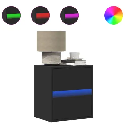 vidaXL Stenska TV omarica z LED lučkami črna 41x31x45 cm