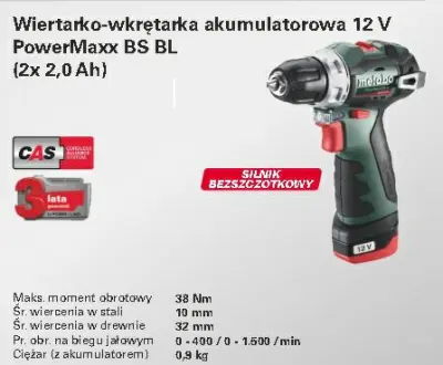 Metabo Drill-Core 12V 38nm 2x2.0ah BS BL 12